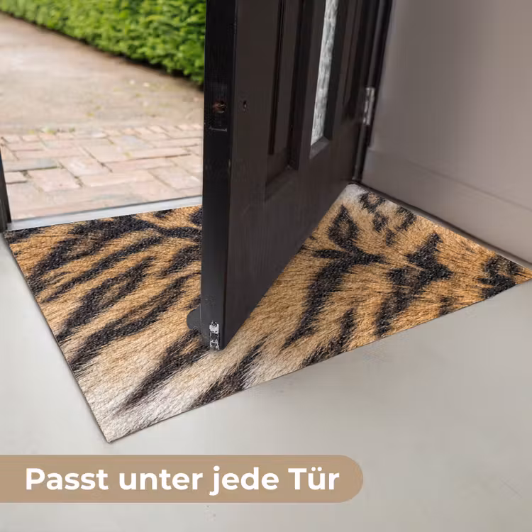Realistisch - Tijgervacht - Zwart Deurmat klein -USP_DE