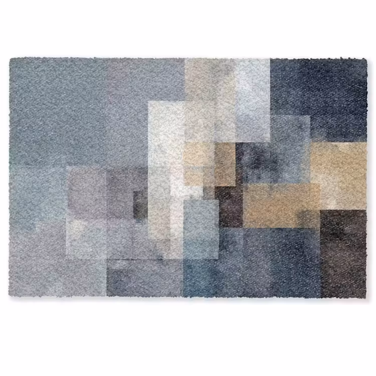 Rechthoeken - Abstract - Blauw Deurmat klein -zkaufland3d