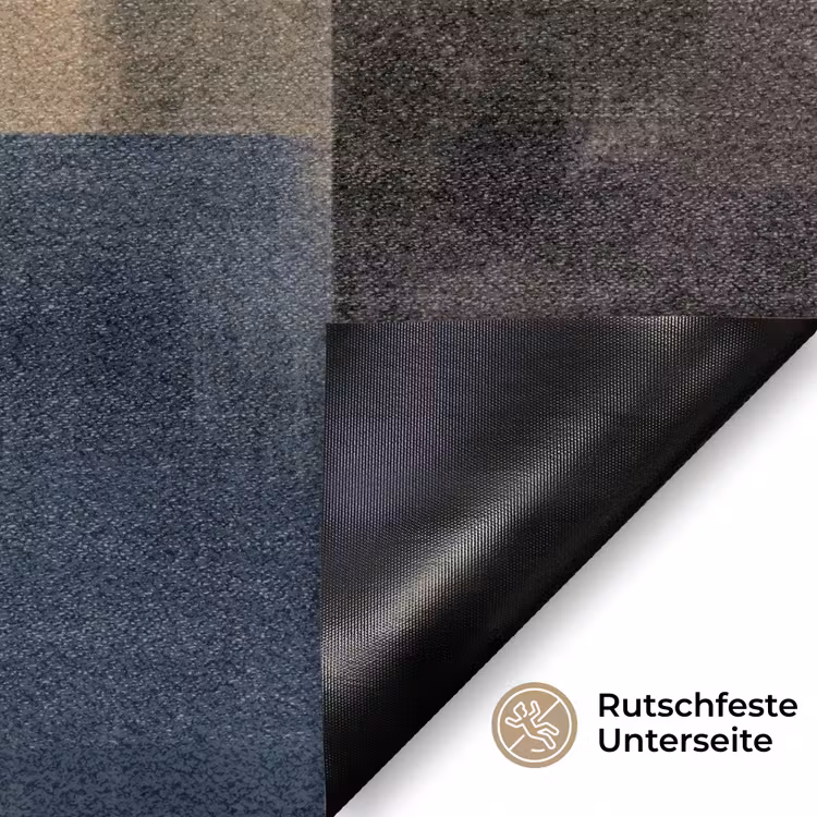 Rechthoeken - Abstract - Blauw Deurmat klein -antislip_DE