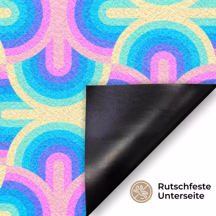 Regenboog - Neon - Kleuren Deurmat klein 898 -antislip_DE