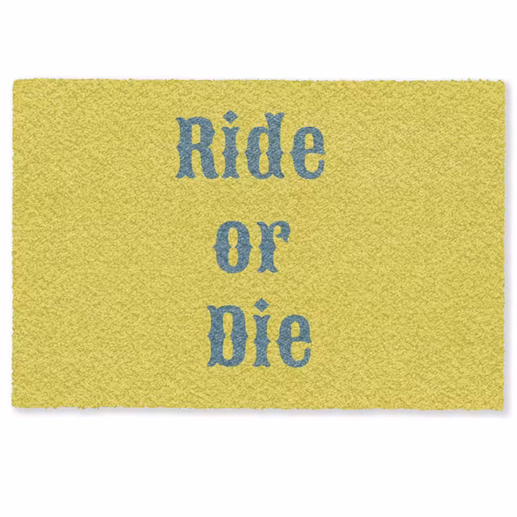 Ride or die - Geel - Blauw Deurmat klein -zkaufland3d