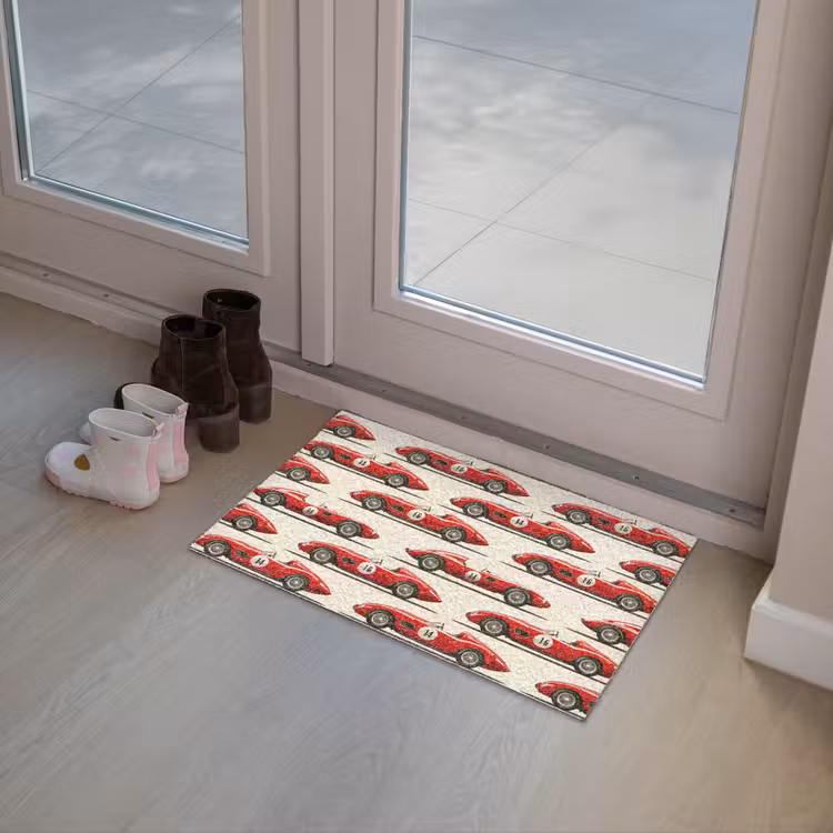 Raceauto - Retro - Rood Deurmat klein 898 -sfeer3