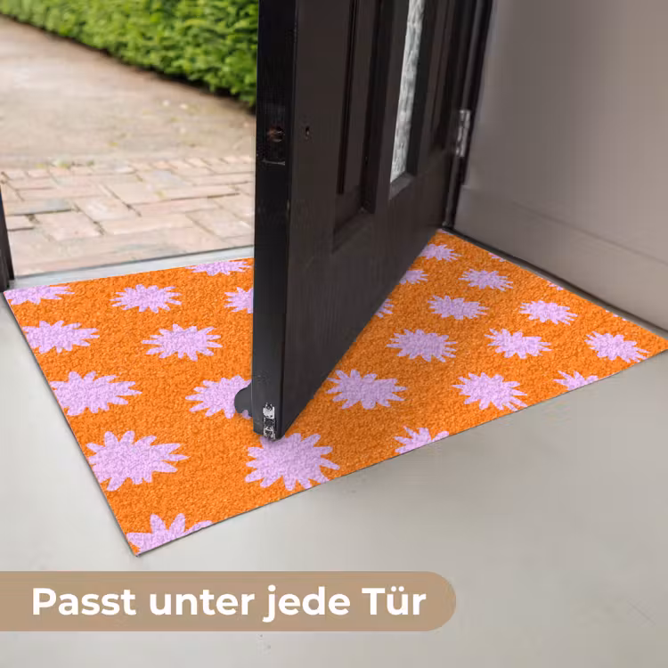 Retro - Bloemen - Oranje Deurmat klein 898 -USP_DE