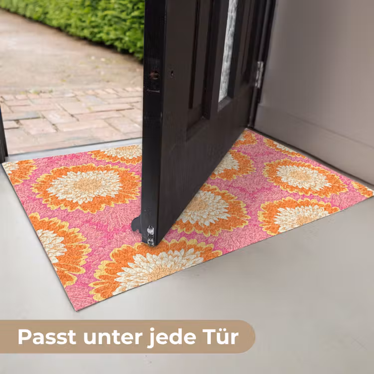 Retro - Bloemen - Kleurrijk Deurmat klein 898 -USP_DE