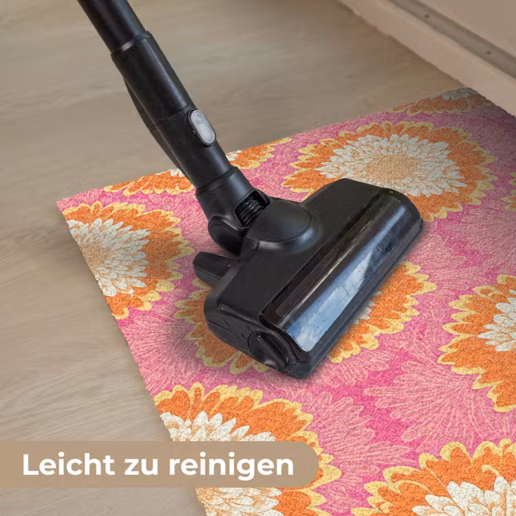 Retro - Bloemen - Kleurrijk Deurmat klein 898 -reinigen_DE