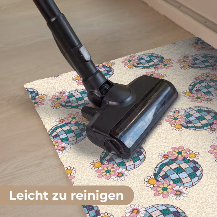 Retro - Disco - Bloemen - Discobal Deurmat klein 898 -reinigen_DE