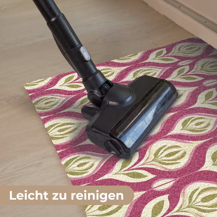 Retro - Floraal - Paars Deurmat klein 898 -reinigen_DE