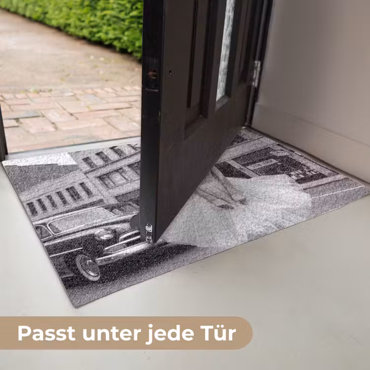 Retro - Vrouw - Zwart - Wit Deurmat klein -USP_DE