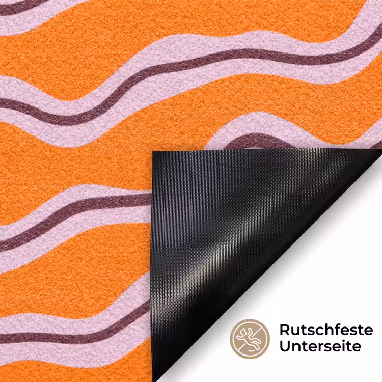 Retro - Golvend - Oranje Deurmat klein 898 -antislip_DE
