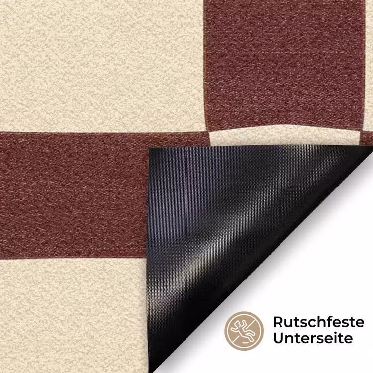 Retro - Patroon - Bruin Deurmat klein 898 -antislip_DE