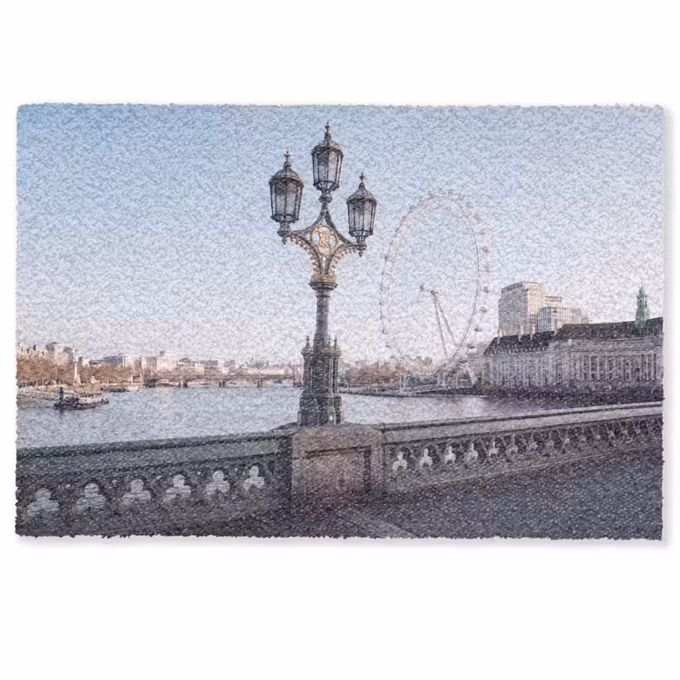 Fußmatte - Riesenrad – London – Stadt – Architektur – Brücke - Reuzenrad - Londen - Stad - Architectuur - Brug Deurmat klein