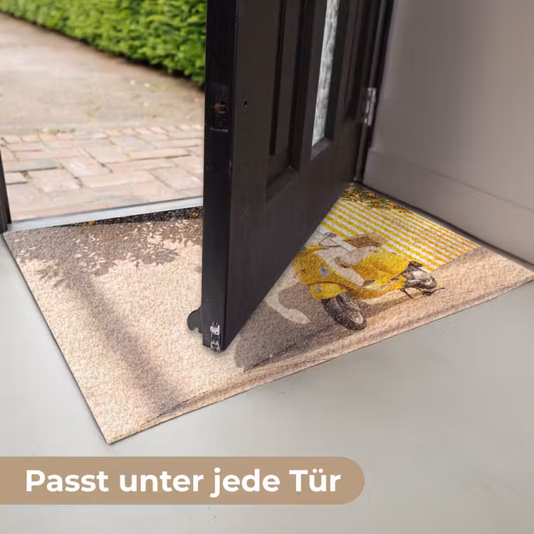 Fußmatte - Roller – Natur – Sommer – Gelb – Mittelmeer - Scooter - Natuur - Zomer - Geel - Mediterraan Deurmat klein