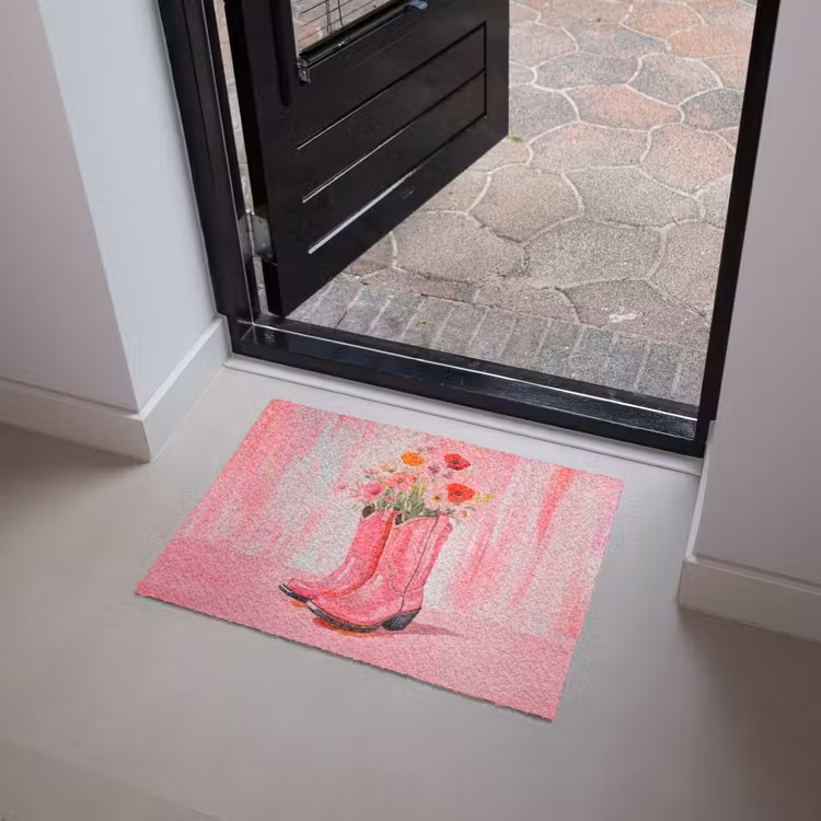 Roze - Bloemen - Cowboy Deurmat klein -sfeer5
