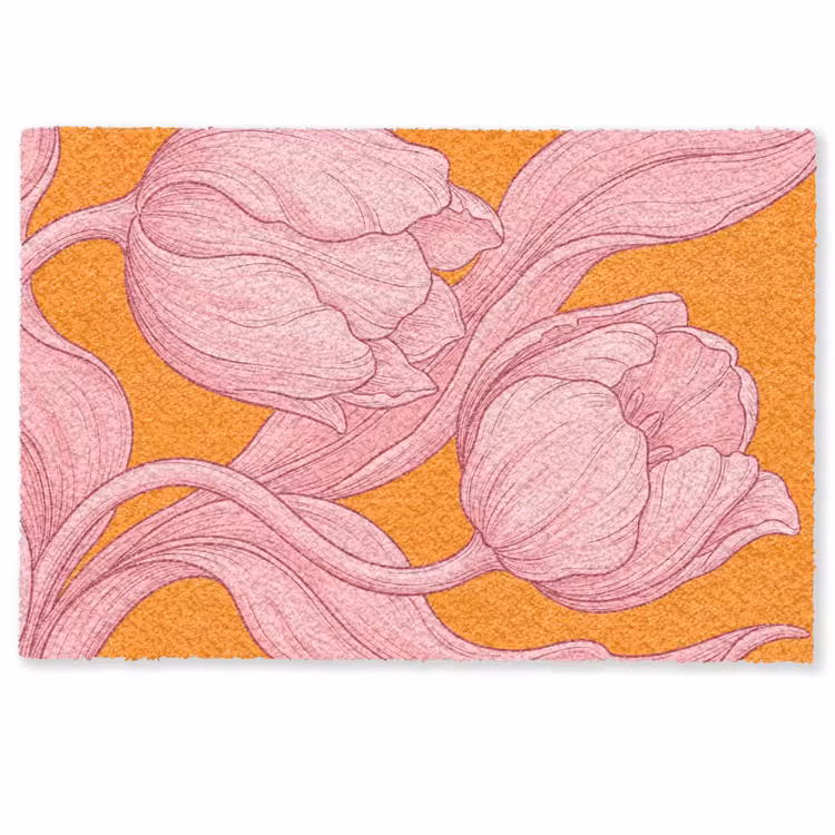 Fußmatte - Rosa Blumen – Modern - Roze bloemen - Modern Deurmat klein
