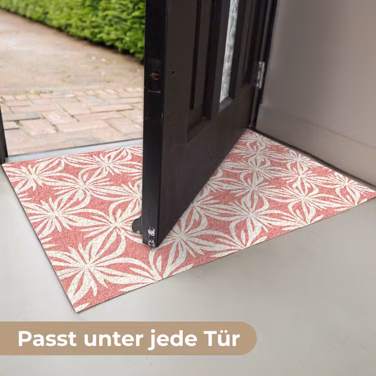Roze - Bloemenmotief - Wit - Modern Deurmat klein 898 -USP_DE