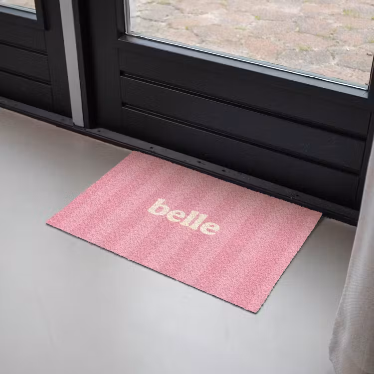 Roze - Gestreept - Belle Deurmat klein -sfeer2
