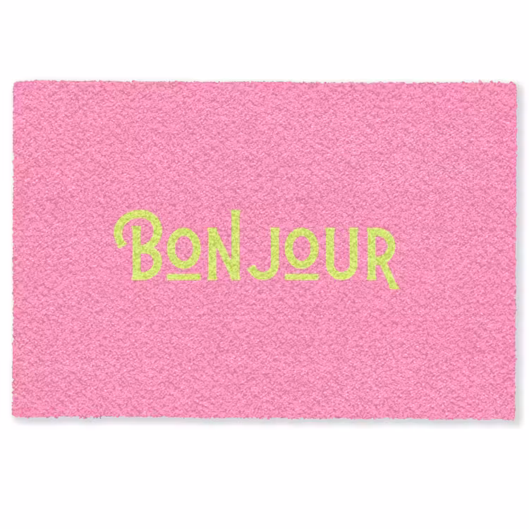 Roze - Groene Bonjour - art-deco Deurmat klein -zkaufland3d