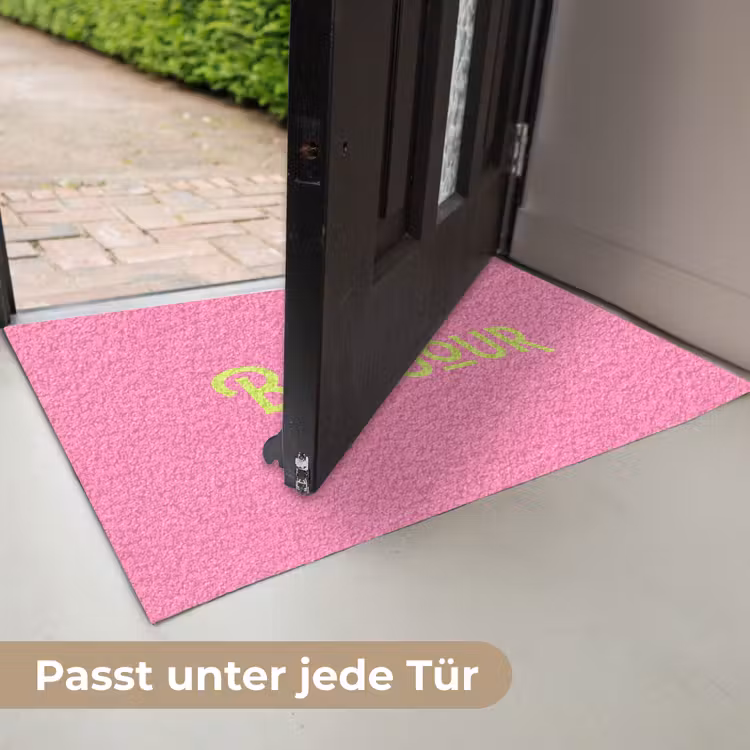 Roze - Groene Bonjour - art-deco Deurmat klein -USP_DE