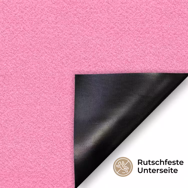 Roze - Groene bonjour - Organisch Deurmat klein -antislip_DE