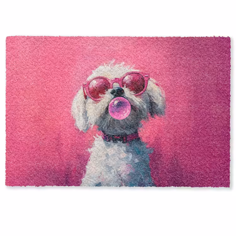 Pink - Hond - Bubbel Deurmat klein -zkaufland3d
