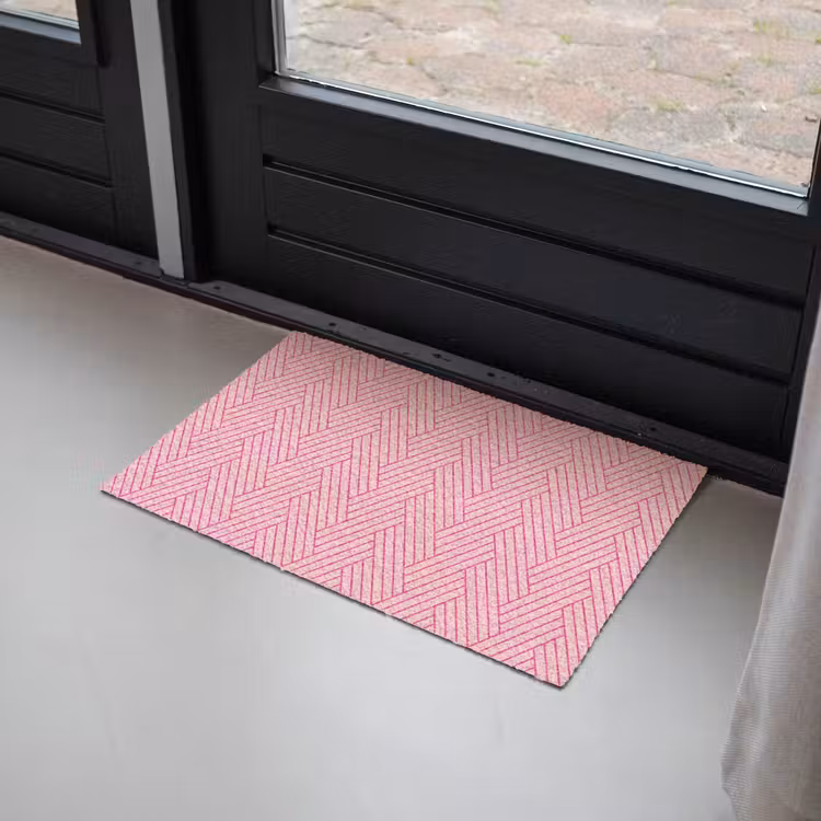 Roze - Patroon - Lijnen Deurmat klein 898 -sfeer2
