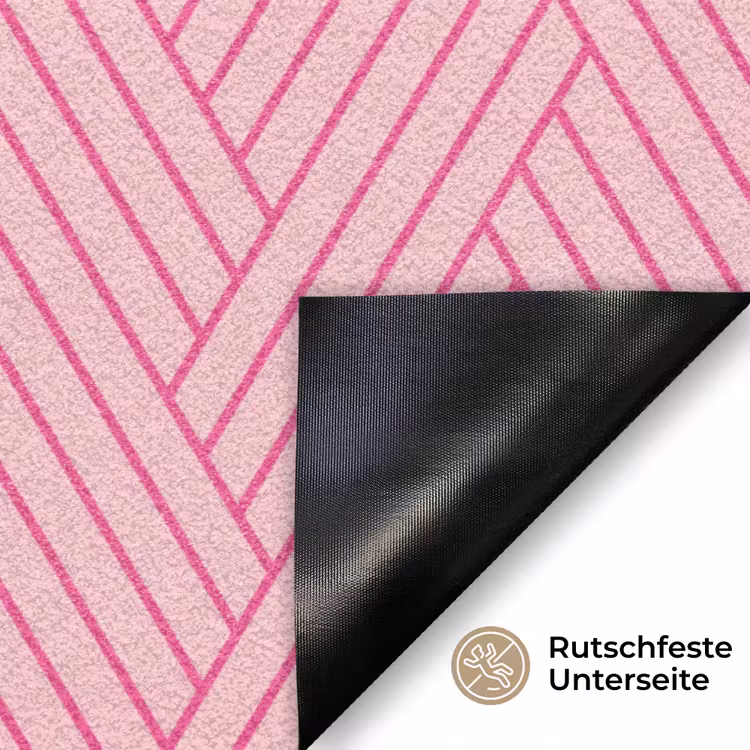Roze - Patroon - Lijnen Deurmat klein 898 -antislip_DE