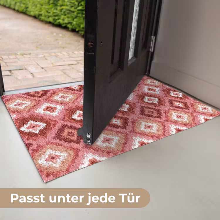 Roze - Penseelstreken - Abstract - Patroon Deurmat klein 898 -USP_DE