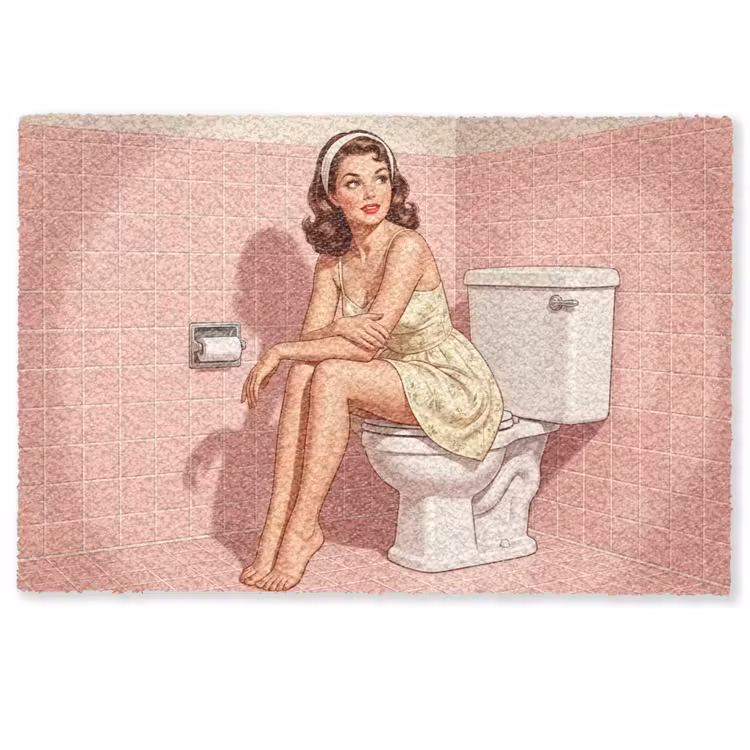 Roze - Retro - Vrouw Deurmat klein -zkaufland3d