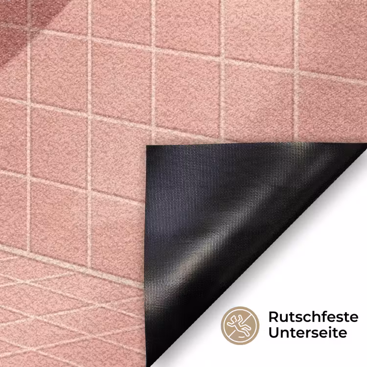 Roze - Retro - Vrouw Deurmat klein -antislip_DE