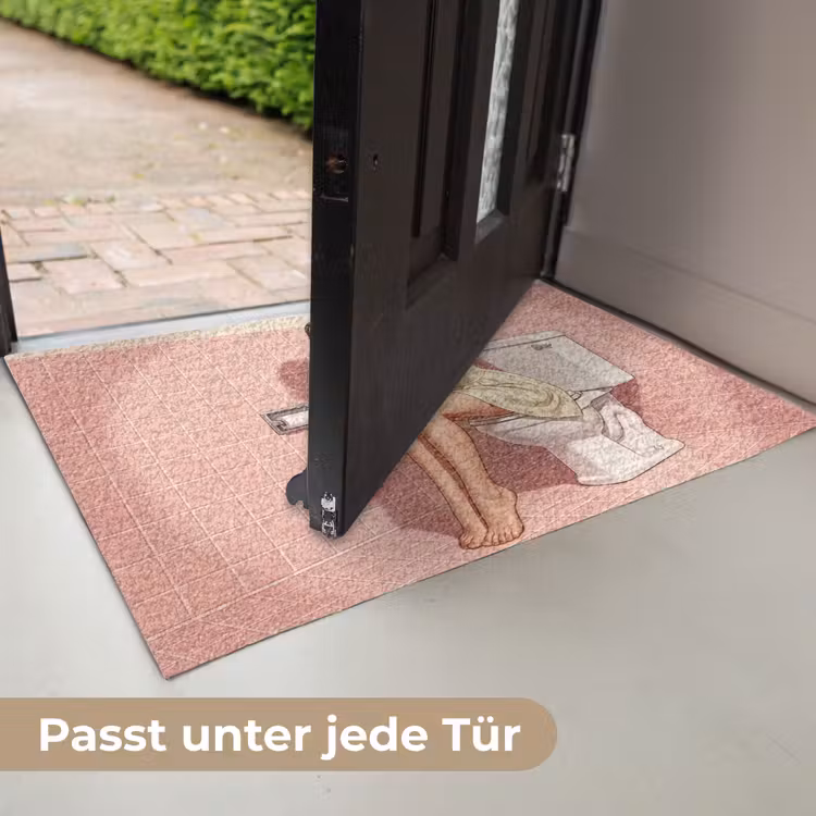 Roze - Retro - Vrouw Deurmat klein -USP_DE