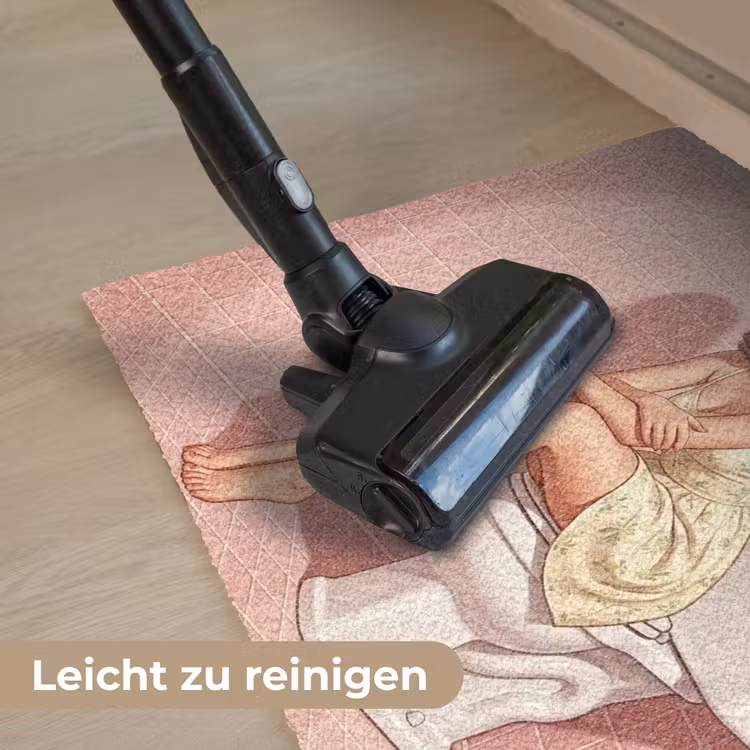 Roze - Retro - Vrouw Deurmat klein -reinigen_DE
