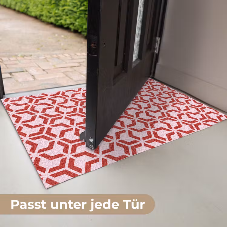 Roze - Rood - Geometrisch - Patroon Deurmat klein 898 -USP_DE