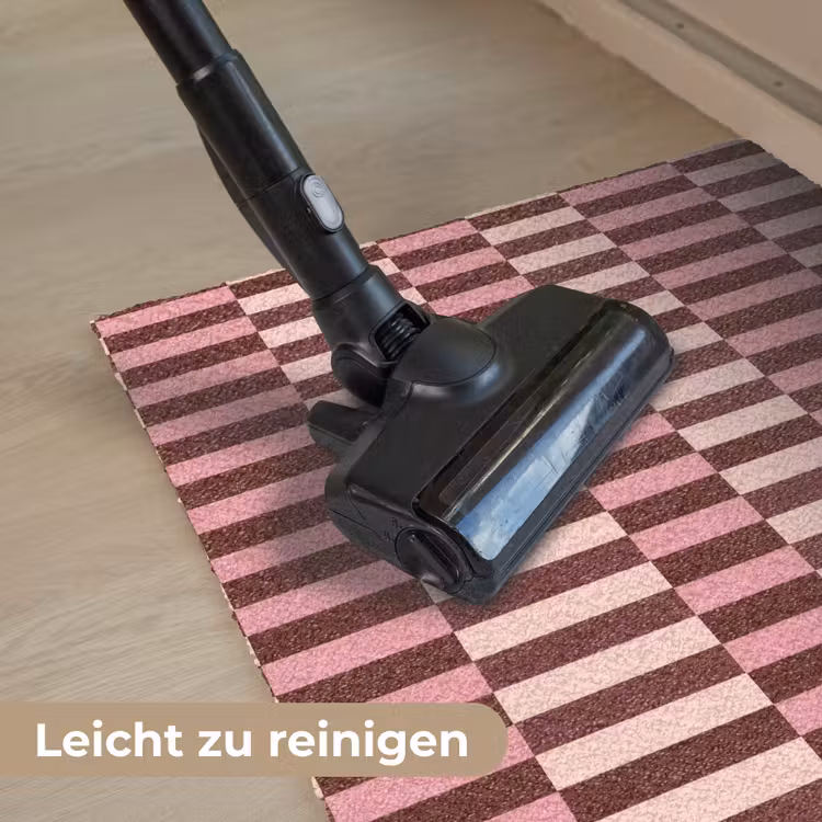 Roze - Rood - Blokjes Deurmat klein 898 -reinigen_DE