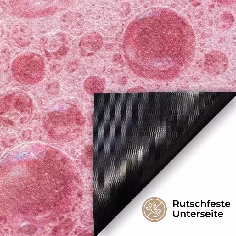 Roze - Schuim - Bubbels Deurmat klein -antislip_DE