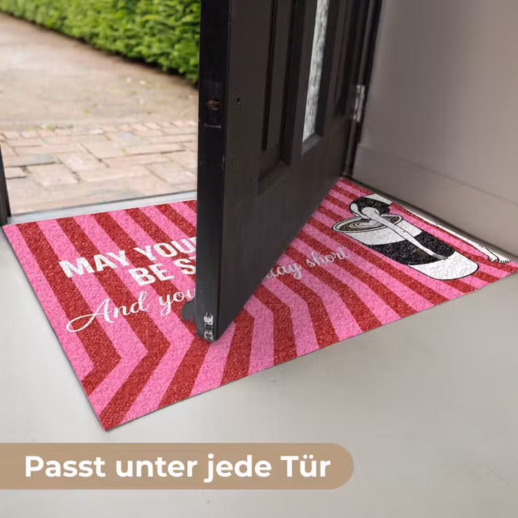 Roze - Strepen - Koffie - Maandag Deurmat klein -USP_DE