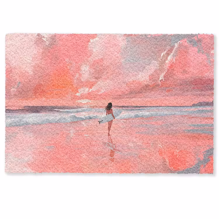 Roze - Surfen - Zee Deurmat klein -zkaufland3d