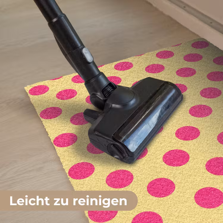 Roze - Stippen - Geel Deurmat klein 898 -reinigen_DE