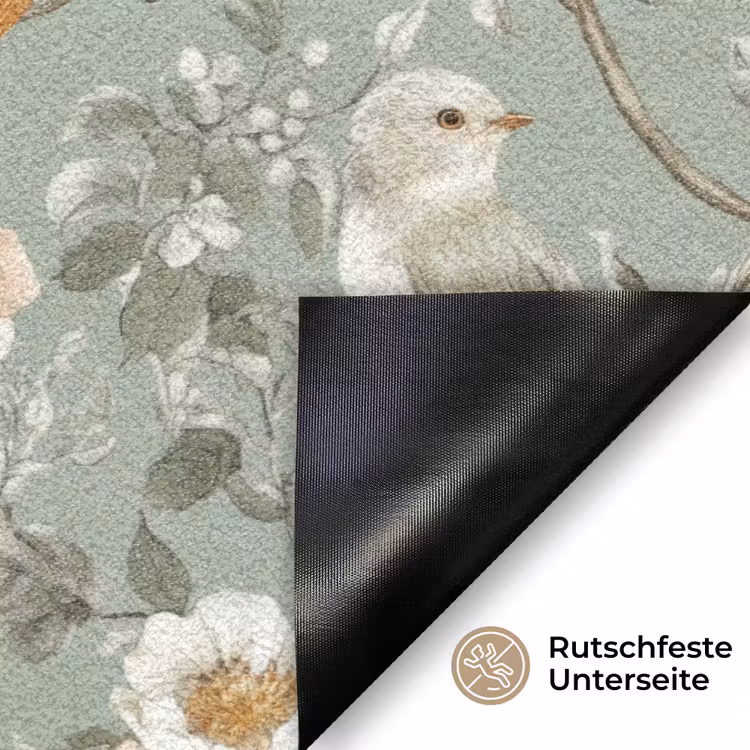 Roze - Vogels - Kleurrijk Deurmat klein 898 -antislip_DE