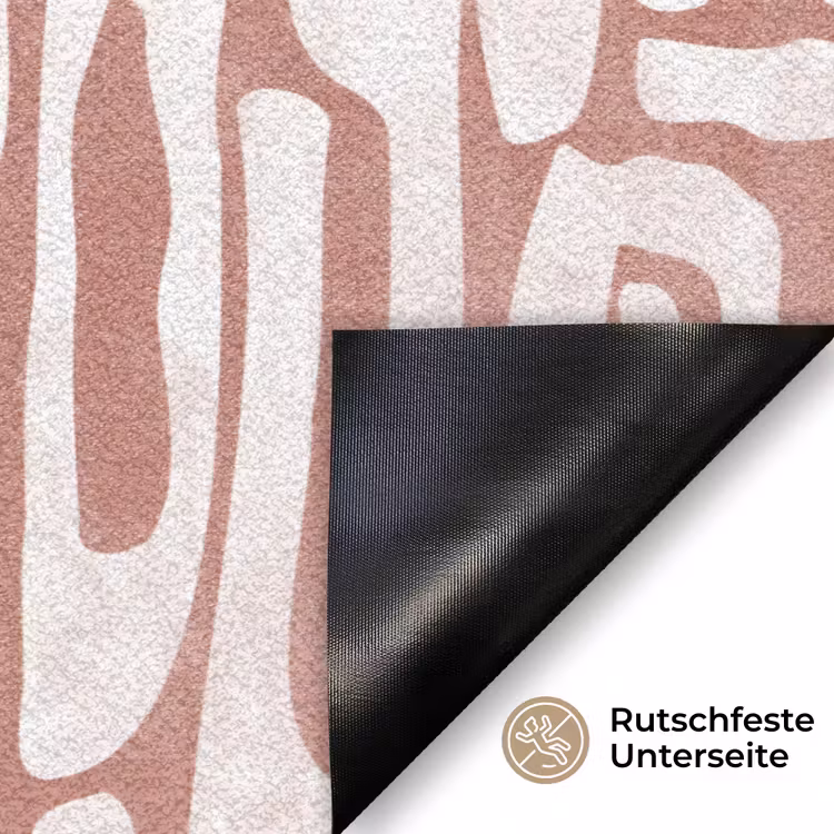 Roze - Wit - Organisch Deurmat klein 898 -antislip_DE