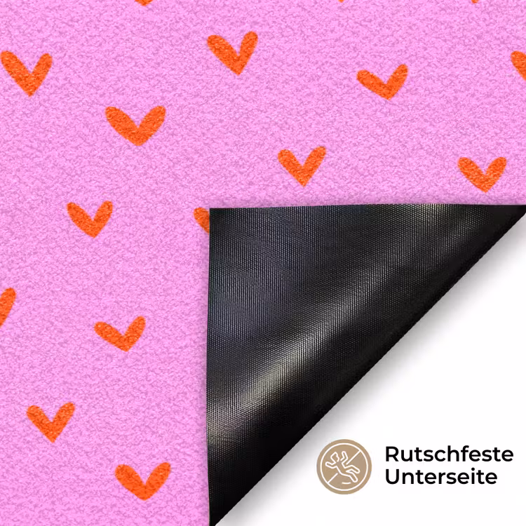 Rood - Hartjes - Roze - Patroon Deurmat klein 898 -antislip_DE