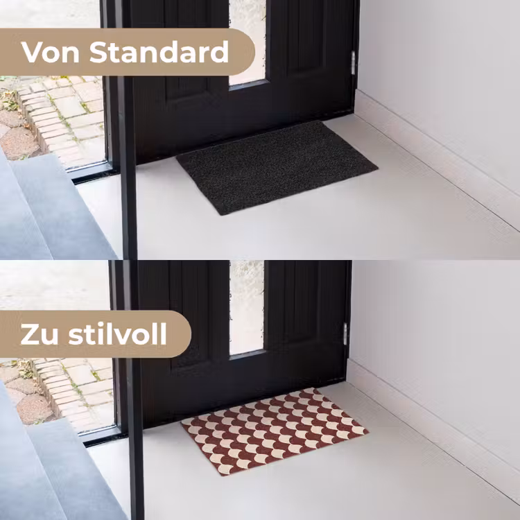 Rood - Tegelpatroon - Crème Deurmat klein 898 -voor-na_DE