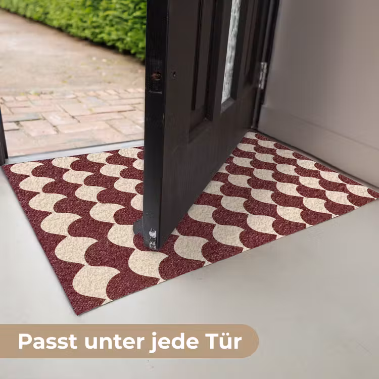 Rood - Tegelpatroon - Crème Deurmat klein 898 -USP_DE