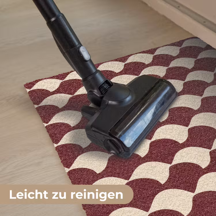 Rood - Tegelpatroon - Crème Deurmat klein 898 -reinigen_DE