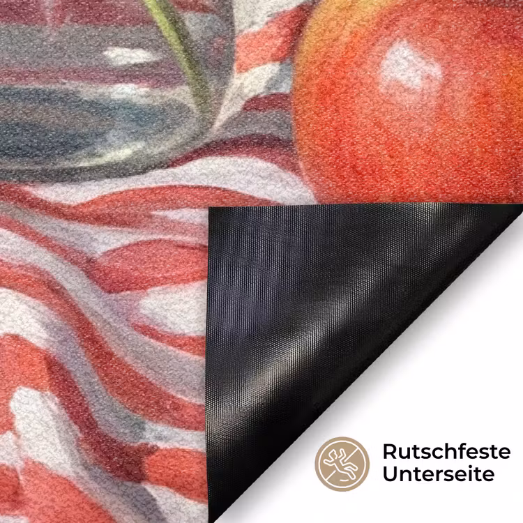 Fußmatte - Rote Blumen – Vase - Rode bloemen - Vaas Deurmat klein