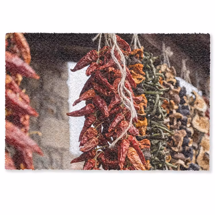 Fußmatte - Rote Chilischoten – Essen - Rode pepers - Eten Deurmat klein