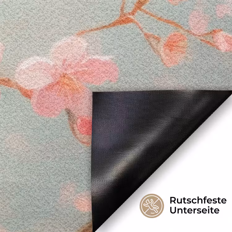Roodborstjes - Sierlijk - Bloesemtak Deurmat klein -antislip_DE