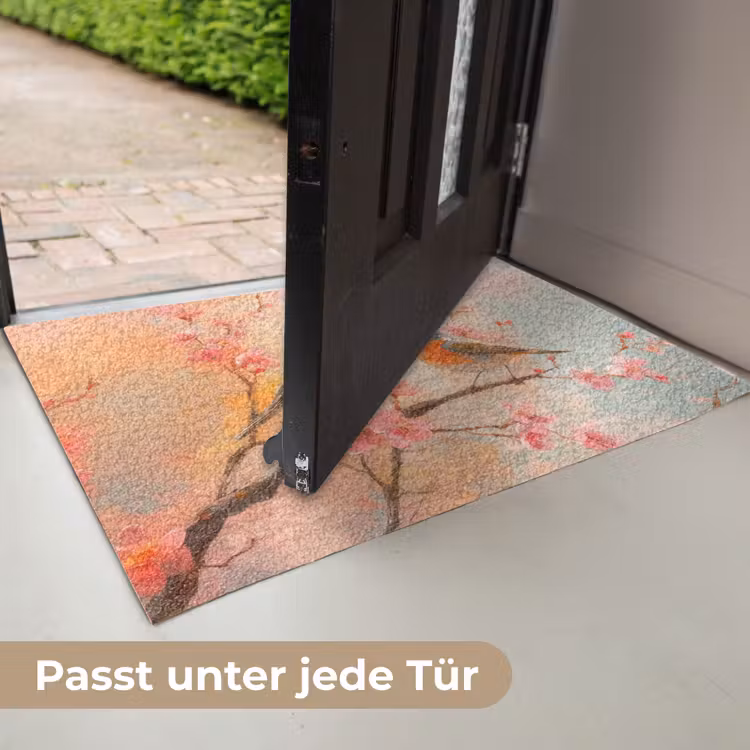 Roodborstjes - Sierlijk - Bloesemtak Deurmat klein -USP_DE