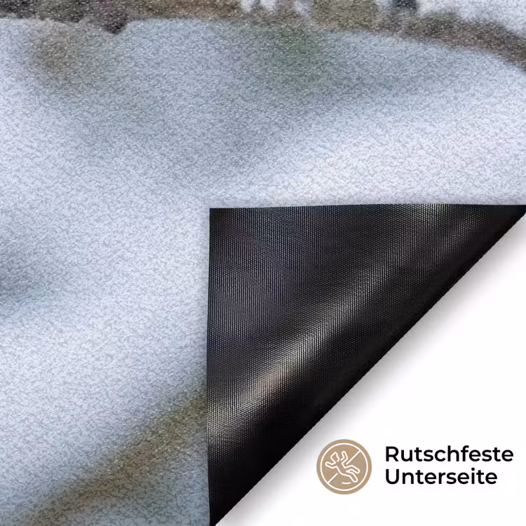 Roodborstje - Tak - Sneeuw - Winter - Levendig Deurmat klein -antislip_DE