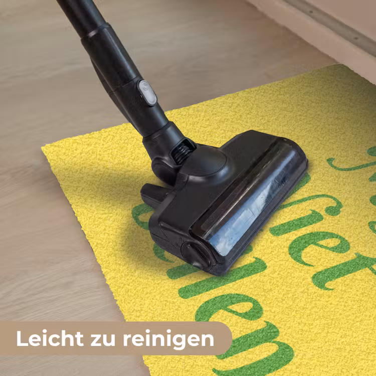 Mij niet bellen - Telefoon - Geel Deurmat klein -reinigen_DE