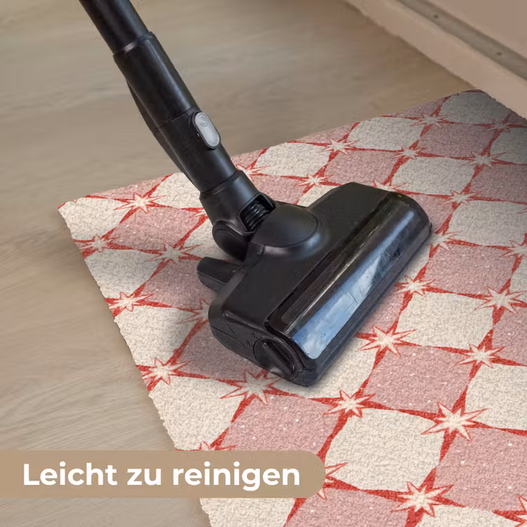 Ruiten - Sterren - Vintage - Oudroze - Rood Deurmat klein 898 -reinigen_DE